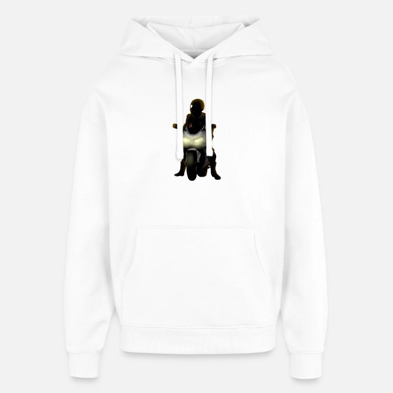 Crépuscule sur la piste de moto - Sweat à capuche unisexe Stanley/Stella Oversized - blanc