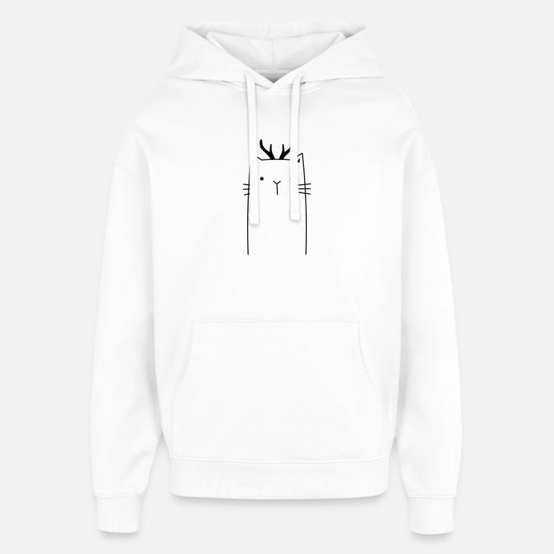 Chat de Noël - Sweat à capuche unisexe Stanley/Stella Oversized - blanc