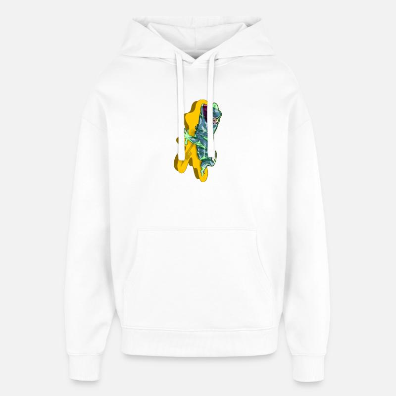 Imprimé gecko - Sweat à capuche unisexe Stanley/Stella Oversized - blanc