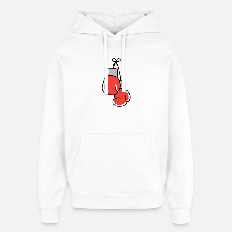 Icône des gants de boxe - Sweat à capuche unisexe Stanley/Stella Oversized - blanc