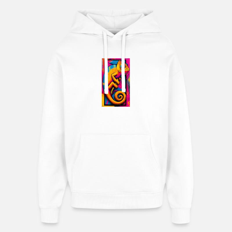 caméléon - Sweat à capuche unisexe Stanley/Stella Oversized - blanc