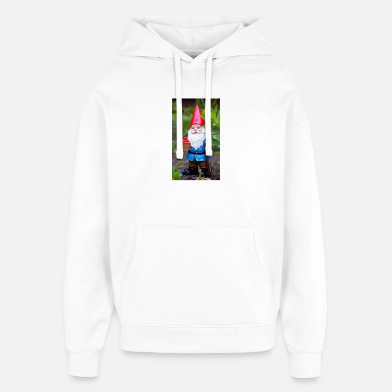 Gartengnom mit Korb - Oversized Unisex Hoodie von Stanley/Stella - Weiß