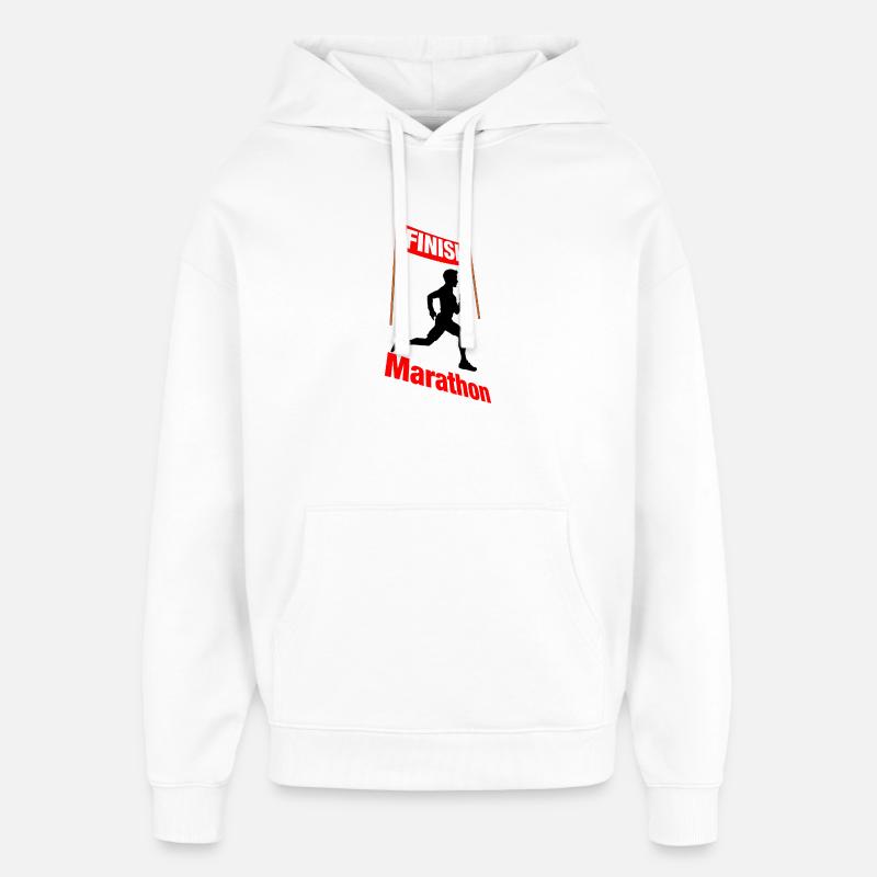 Coureur d’arrivée marathon – Victoire - Sweat à capuche unisexe Stanley/Stella Oversized - blanc