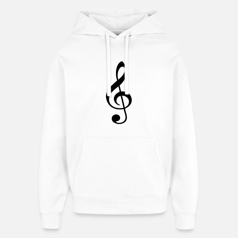 Notenschlüssel - Oversized Unisex Hoodie von Stanley/Stella - Weiß