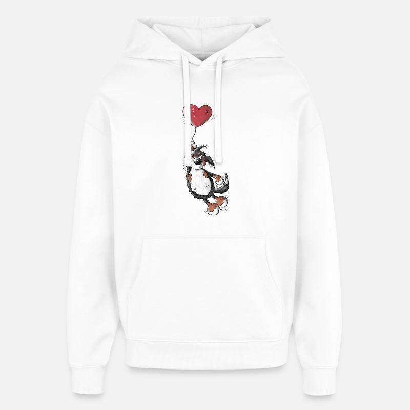 Bouvier bernois avec le coeur - Sweat à capuche unisexe Stanley/Stella Oversized - blanc