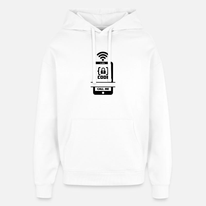 Appelez-moi téléphone pour programmeur - Sweat à capuche unisexe Stanley/Stella Oversized - blanc