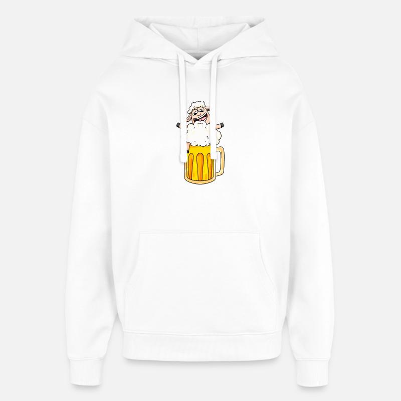 Bier Schaf Comic - Oversized Unisex Hoodie von Stanley/Stella - Weiß