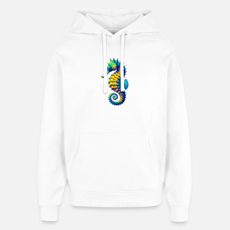 Hippocampe - Sweat à capuche unisexe Stanley/Stella Oversized - blanc