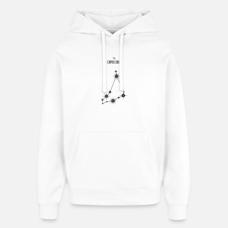 Steinbock Sternzeichen Sternbild Schwarz & Grau - Oversized Unisex Hoodie von Stanley/Stella - Weiß