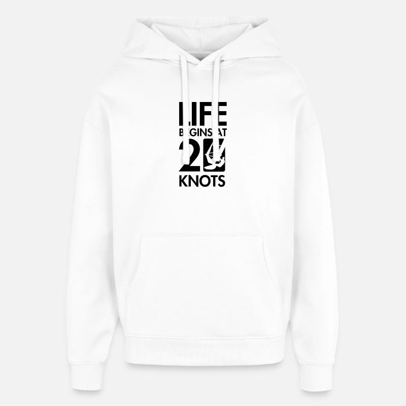 Windsurfen, das Leben beginnt bei 20knt - Oversized Unisex Hoodie von Stanley/Stella - Weiß