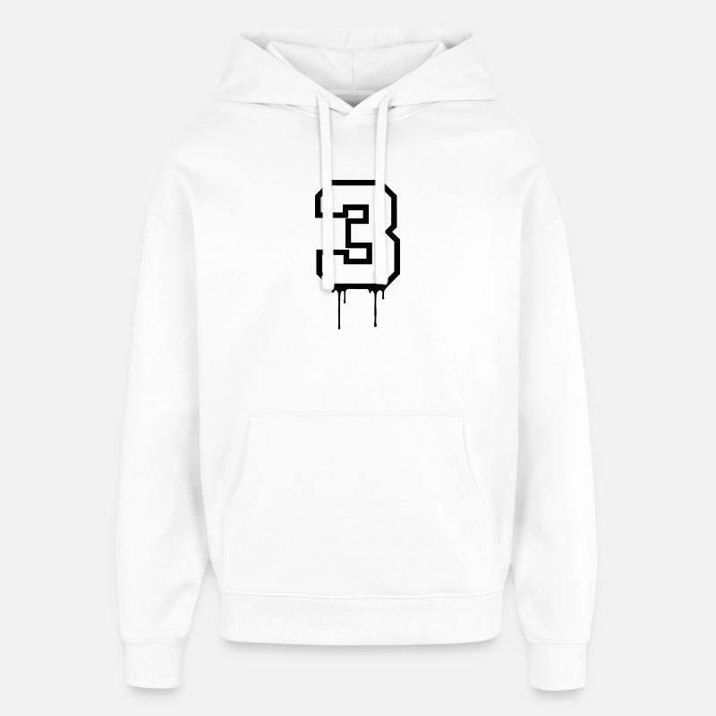 Graffiti Style Numéro 3 Design - Sweat à capuche unisexe Stanley/Stella Oversized - blanc