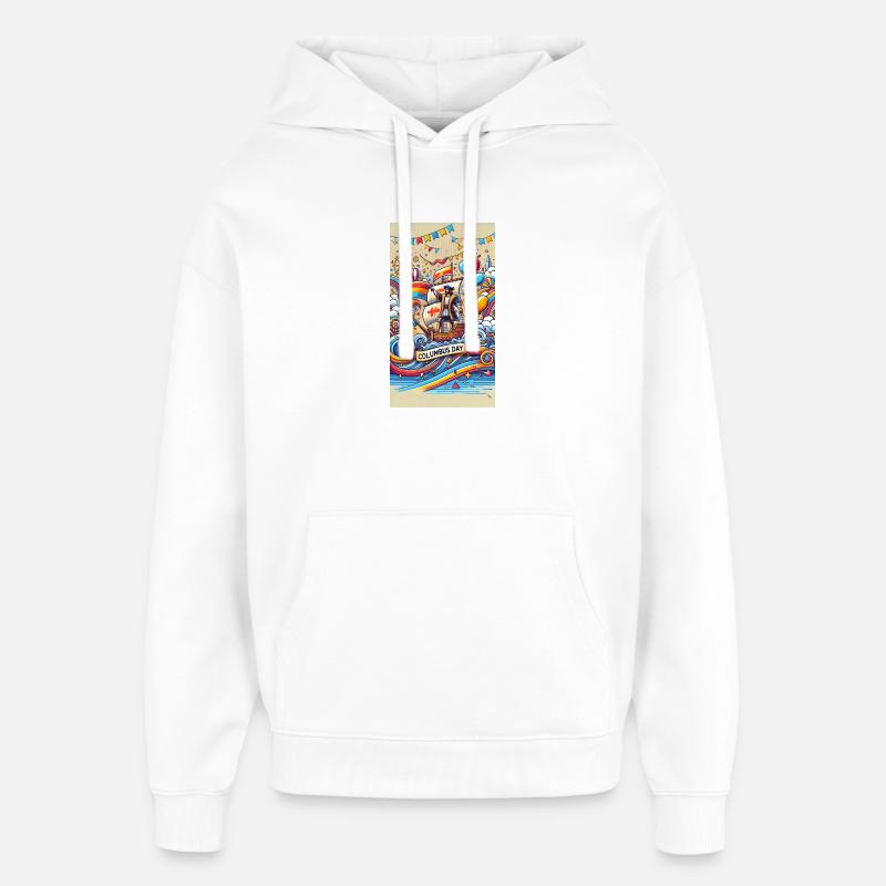 Columbus Day - Aventure en mer - Sweat à capuche unisexe Stanley/Stella Oversized - blanc