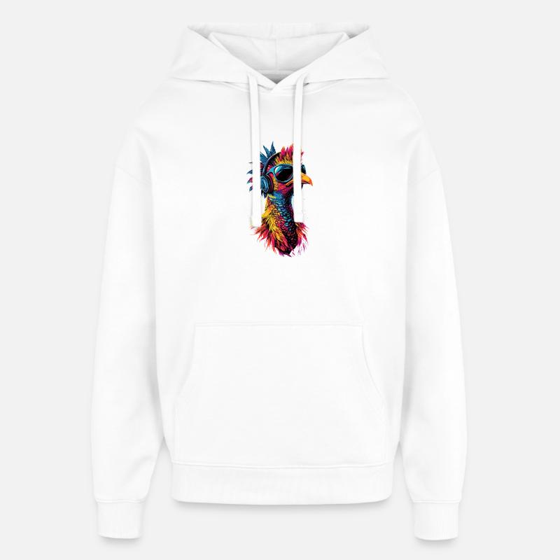Dinde Poules Oiseaux Dinde - Sweat à capuche unisexe Stanley/Stella Oversized - blanc