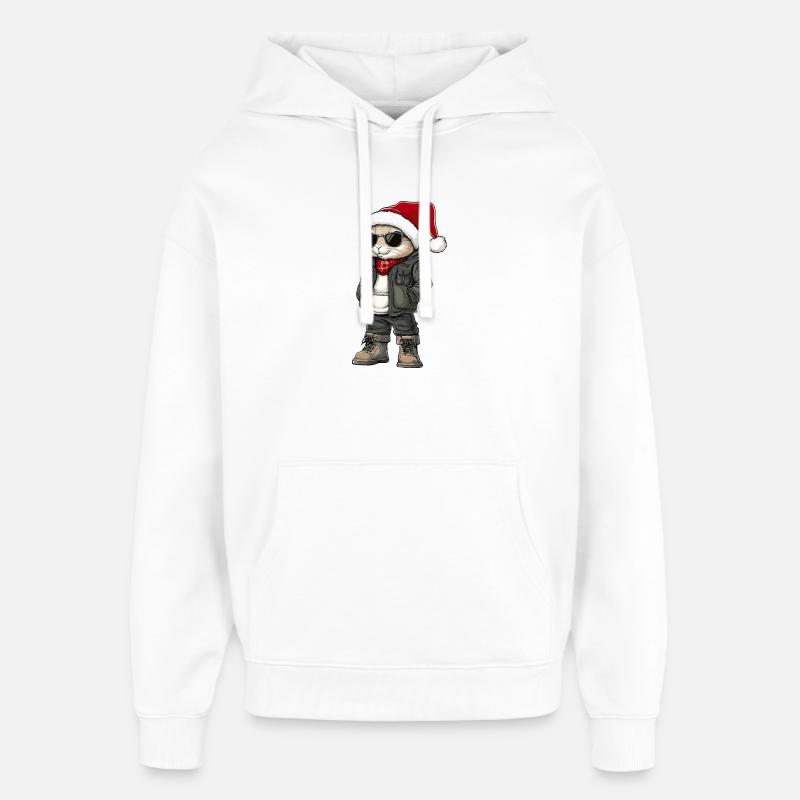 Noël Bunny Hiver - Sweat à capuche unisexe Stanley/Stella Oversized - blanc