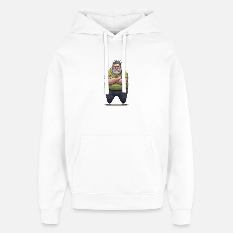 Dessin animé géant grognonneux - Sweat à capuche unisexe Stanley/Stella Oversized - blanc