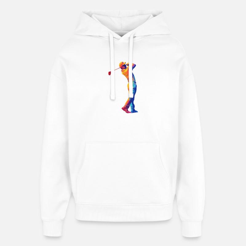 Swing arc-en-ciel du golfeur - Sweat à capuche unisexe Stanley/Stella Oversized - blanc