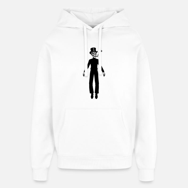 RICH SKULL #2 - black & white - Sweat à capuche unisexe Stanley/Stella Oversized - blanc