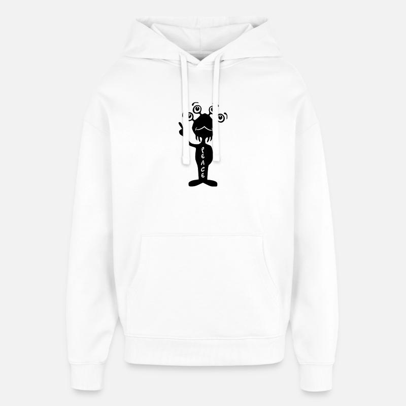 Peace Alien - Black - Sweat à capuche unisexe Stanley/Stella Oversized - blanc