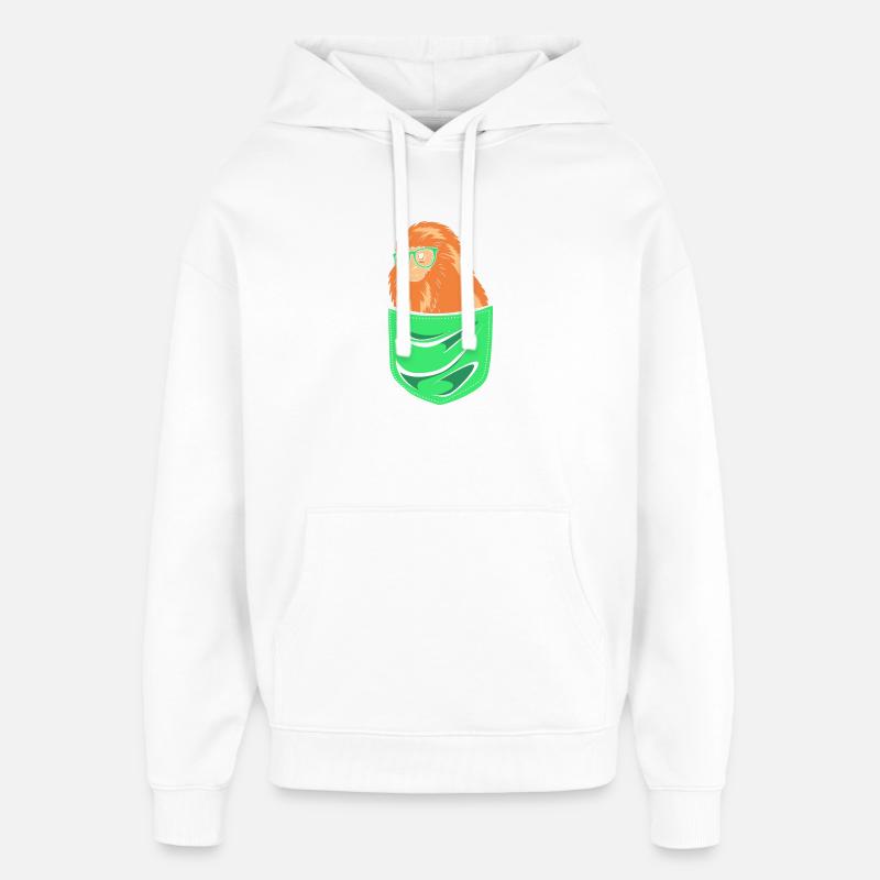 Tamarin Monkey - Oversized Unisex Hoodie by Stanley/Stella - white