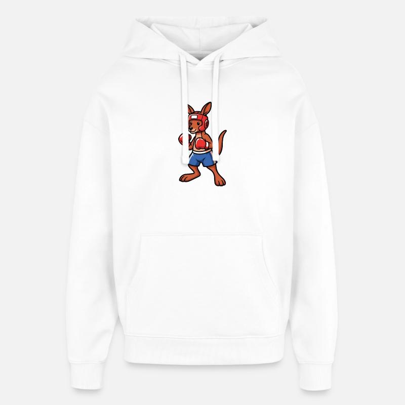 Boxe Kangaroo Australie - Sweat à capuche unisexe Stanley/Stella Oversized - blanc