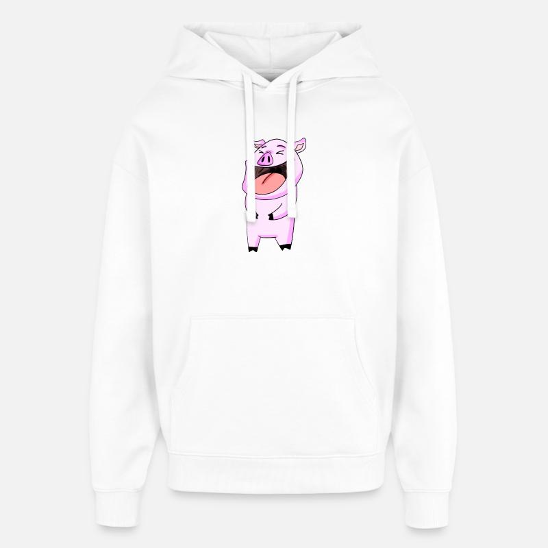 Rires de cochon - Sweat à capuche unisexe Stanley/Stella Oversized - blanc