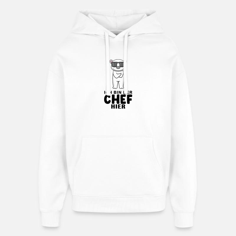 Chef Spruch mit Eisbär Motiv - Oversized Unisex Hoodie von Stanley/Stella - Weiß