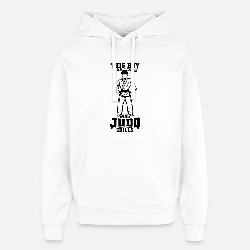 Judo Garçon - Sweat à capuche unisexe Stanley/Stella Oversized - blanc