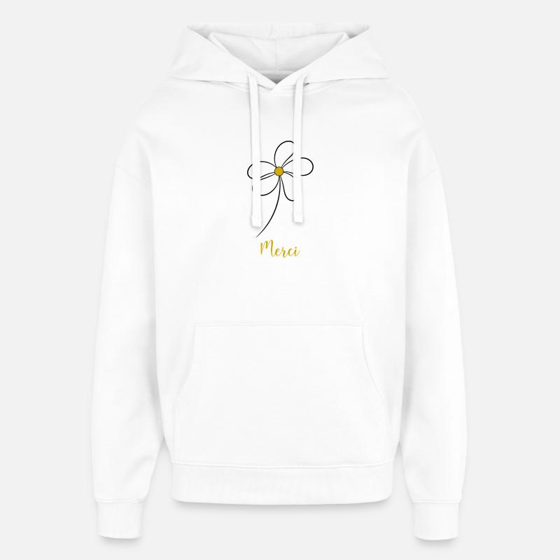 MAÎTRESSE. MAITRE. MERCI. MERCI MAÎTRESSE - Sweat à capuche unisexe Stanley/Stella Oversized - blanc