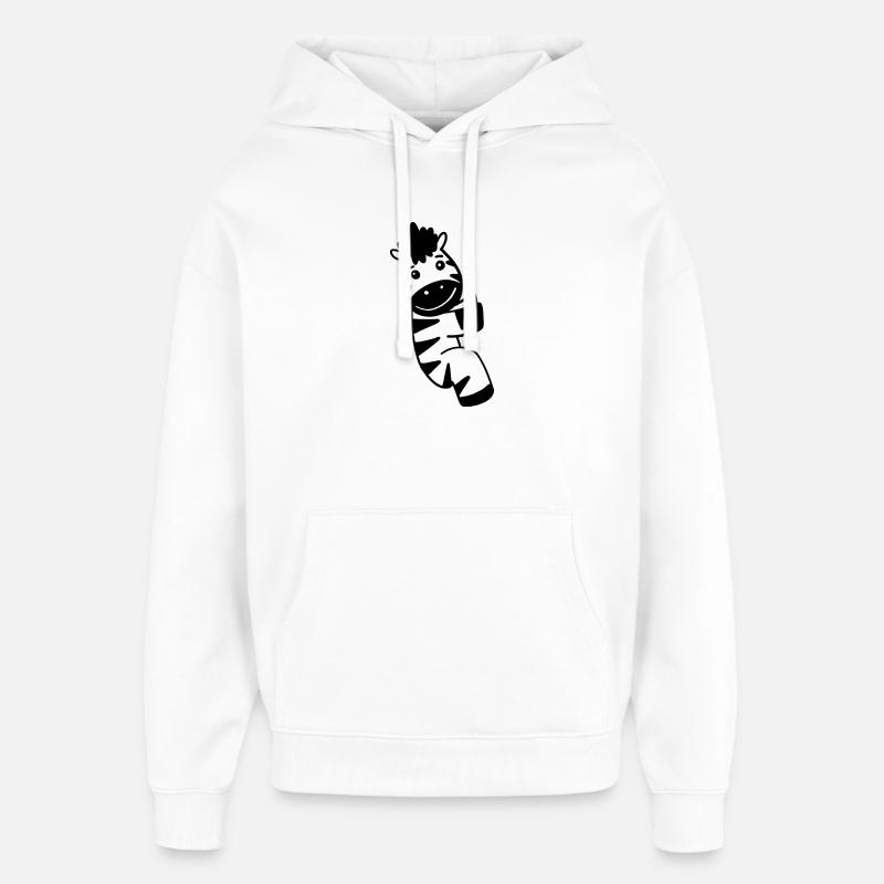 Animal zèbre - Sweat à capuche unisexe Stanley/Stella Oversized - blanc