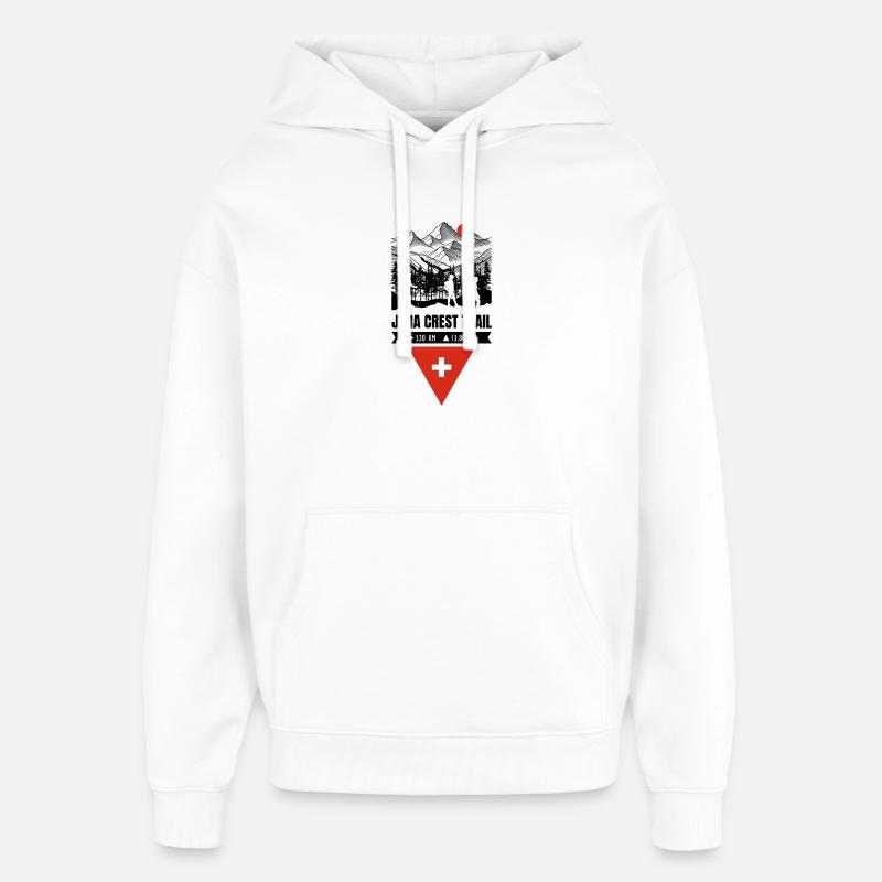 Sentier des Crêtes du Jura Suisse - Sweat à capuche unisexe Stanley/Stella Oversized - blanc