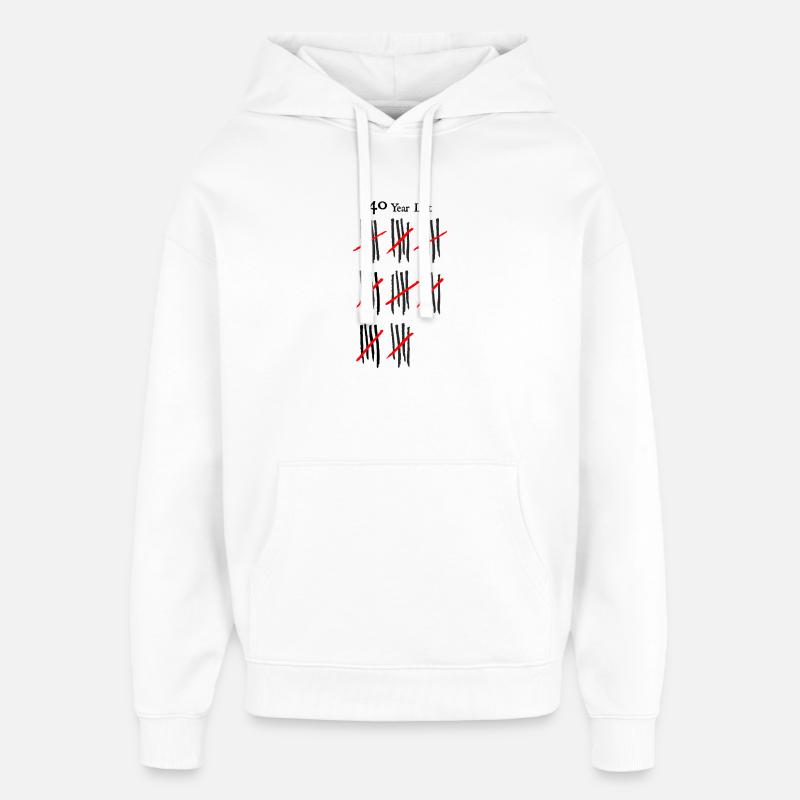 Abstract Crosshatch and Stripe Pattern - Oversized Unisex Hoodie by Stanley/Stella - white