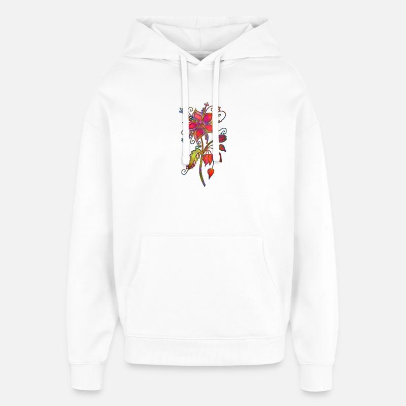 Fleur - Sweat à capuche unisexe Stanley/Stella Oversized - blanc