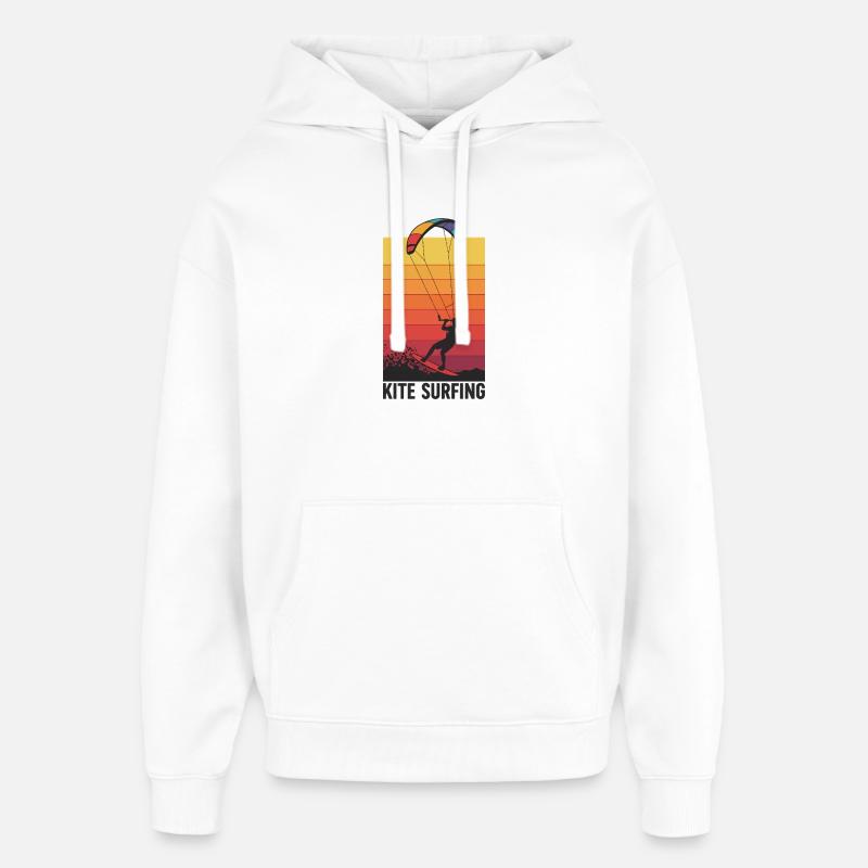 Kitesurfer Sunset Gradient - Sweat à capuche unisexe Stanley/Stella Oversized - blanc