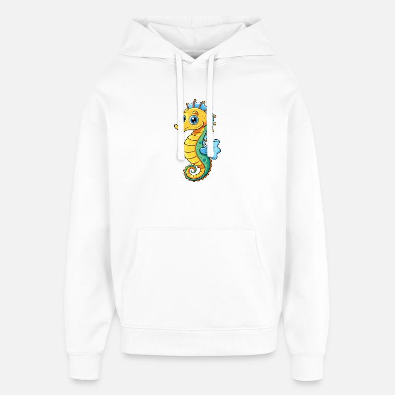 Hippocampe - Sweat à capuche unisexe Stanley/Stella Oversized - blanc