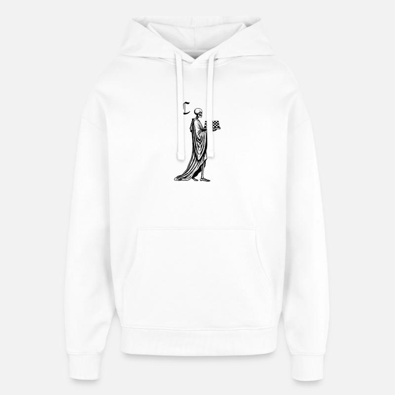 skeleton with chessboard - Oversized Unisex Hoodie by Stanley/Stella - white