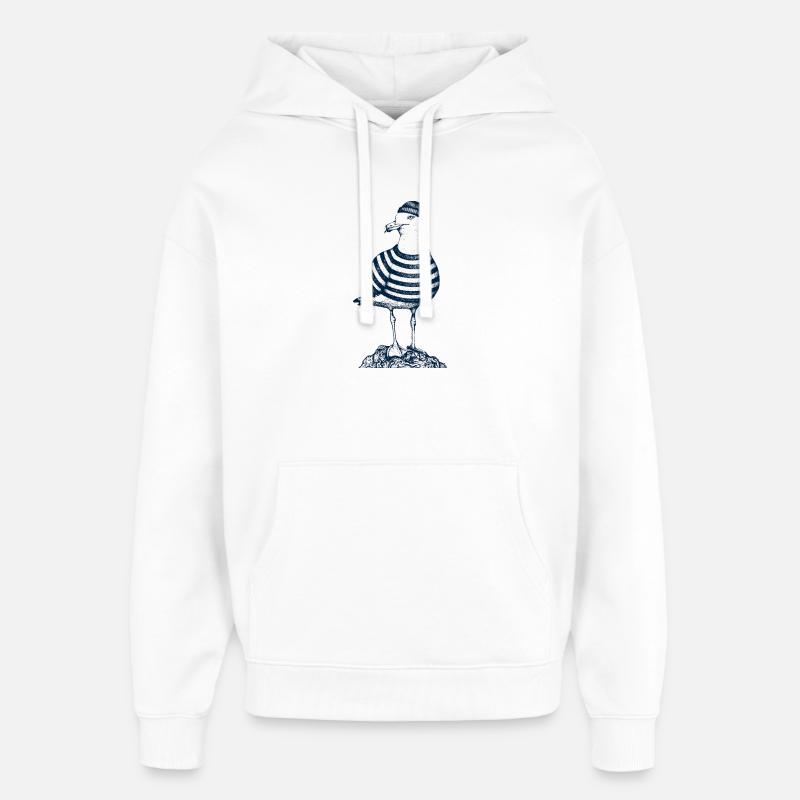 Möwe mit Pulli - Oversized Unisex Hoodie von Stanley/Stella - Weiß