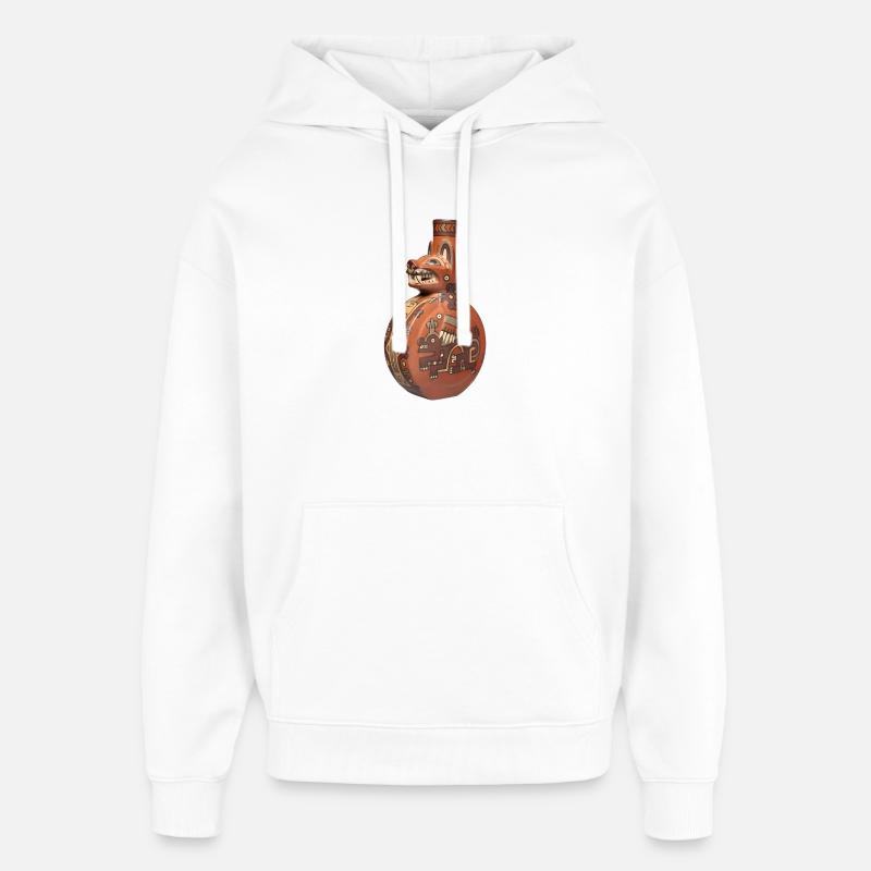 Bottle Cat - Sweat à capuche unisexe Stanley/Stella Oversized - blanc