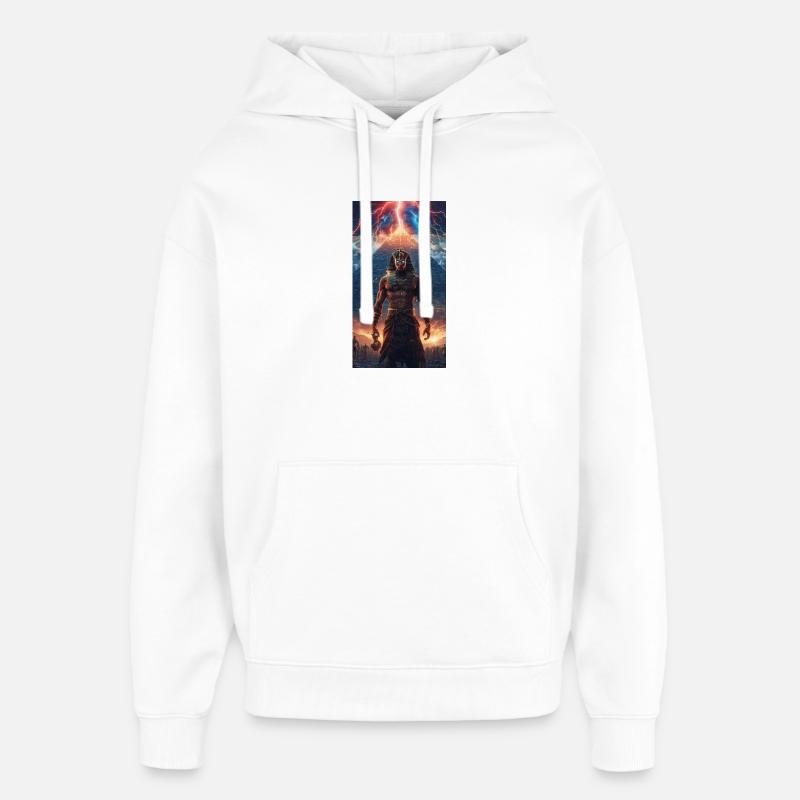 Donnerpharao vor der Pyramide - Oversized Unisex Hoodie von Stanley/Stella - Weiß