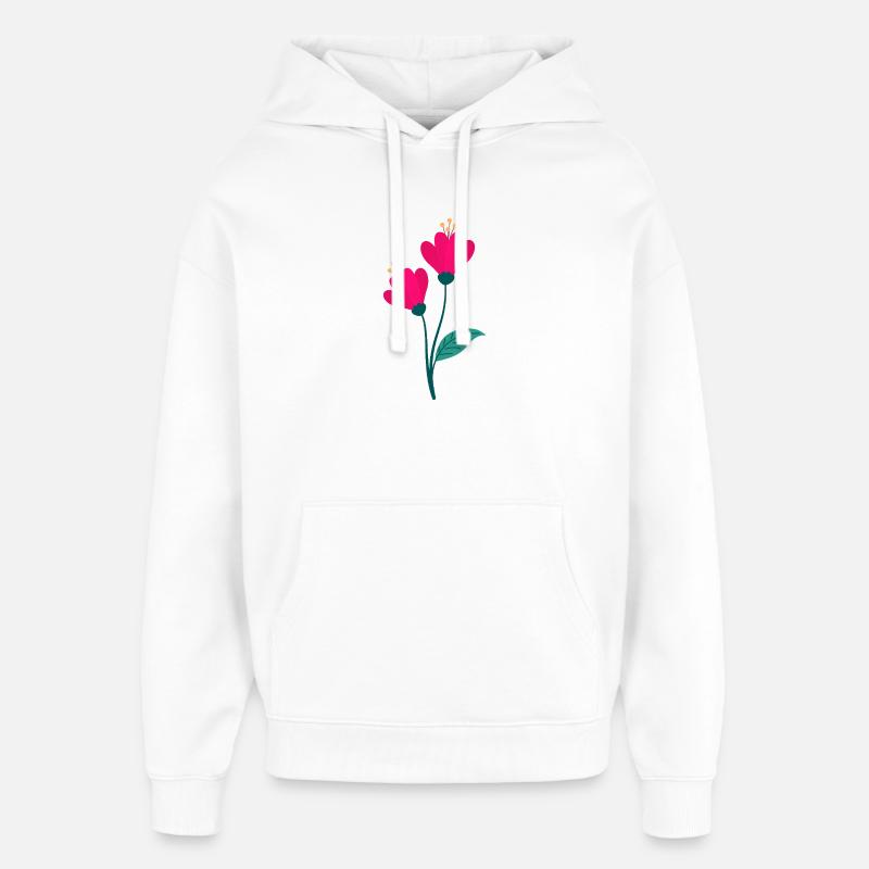 Fleur - Sweat à capuche unisexe Stanley/Stella Oversized - blanc