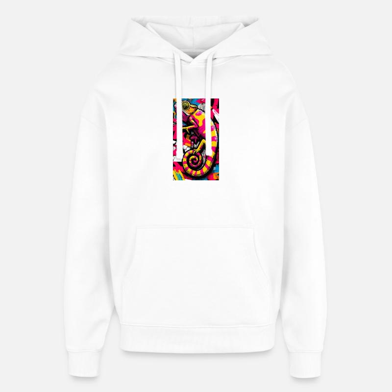 caméléon - Sweat à capuche unisexe Stanley/Stella Oversized - blanc