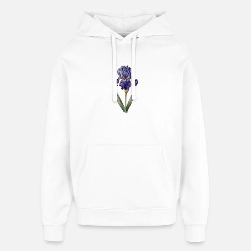 Iris violet sur tige délicate - Sweat à capuche unisexe Stanley/Stella Oversized - blanc