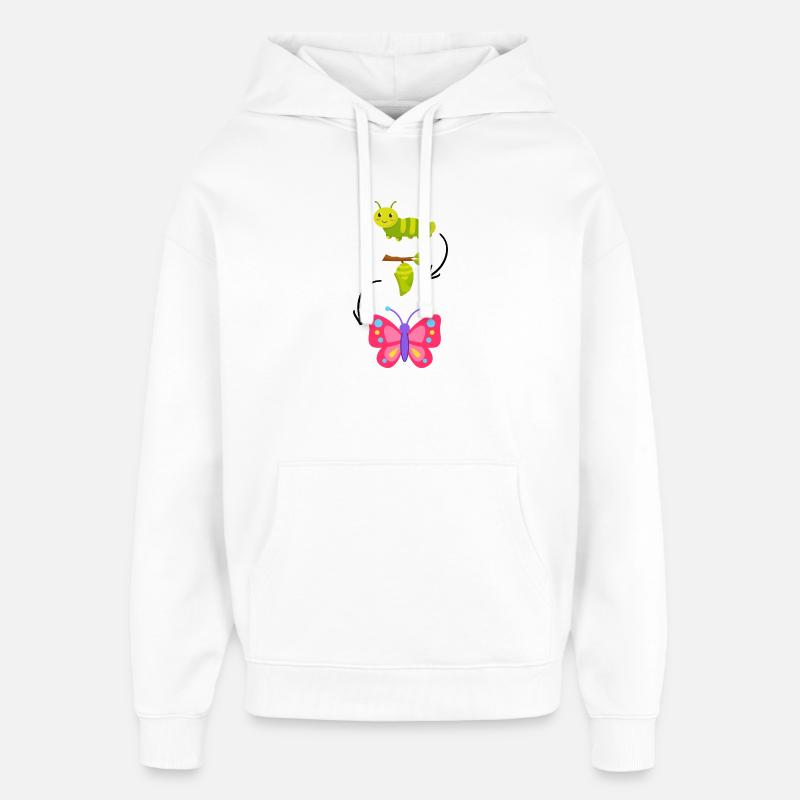 Magie du Papillon Ambulant - Sweat à capuche unisexe Stanley/Stella Oversized - blanc