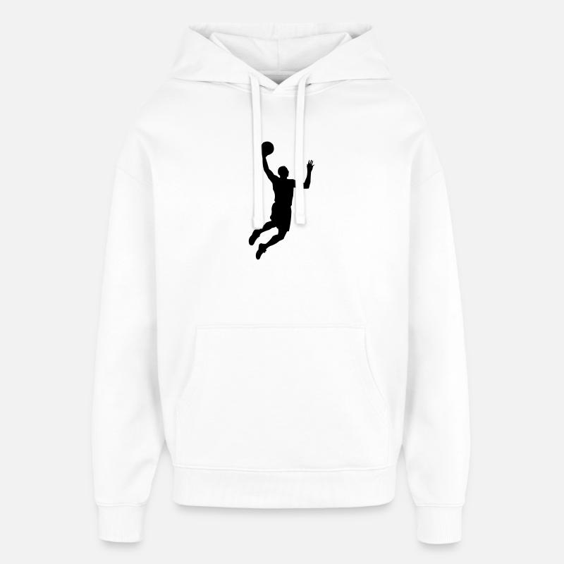 Silhouette du basket-ball - Sweat à capuche unisexe Stanley/Stella Oversized - blanc