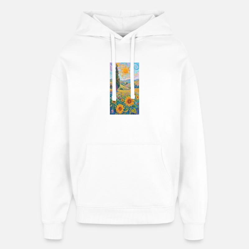 Les tournesols dans l’impressionnisme - Sweat à capuche unisexe Stanley/Stella Oversized - blanc