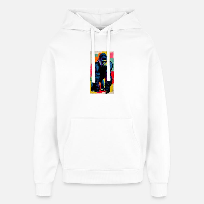 gorille - Sweat à capuche unisexe Stanley/Stella Oversized - blanc