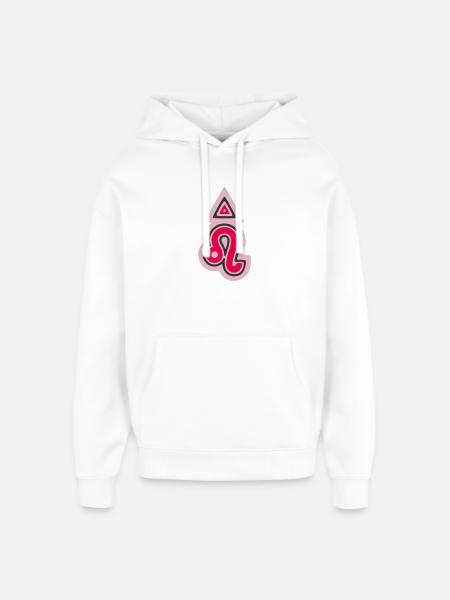 Zodiac Tribal Leo and Fire - Oversized Unisex Hoodie by Stanley/Stella - white