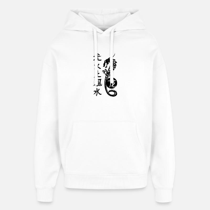 Dragon, lumière, feu, terre, eau, vent - Sweat à capuche unisexe Stanley/Stella Oversized - blanc