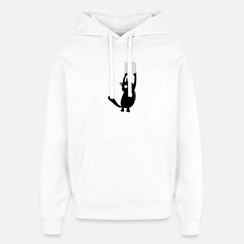 Panic Cat (Black Version) - Oversized Unisex Hoodie von Stanley/Stella - Weiß