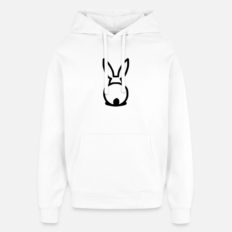 Lapin mignon par derrière - Sweat à capuche unisexe Stanley/Stella Oversized - blanc