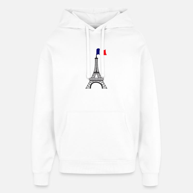 Tour Eiffel - Sweat à capuche unisexe Stanley/Stella Oversized - blanc